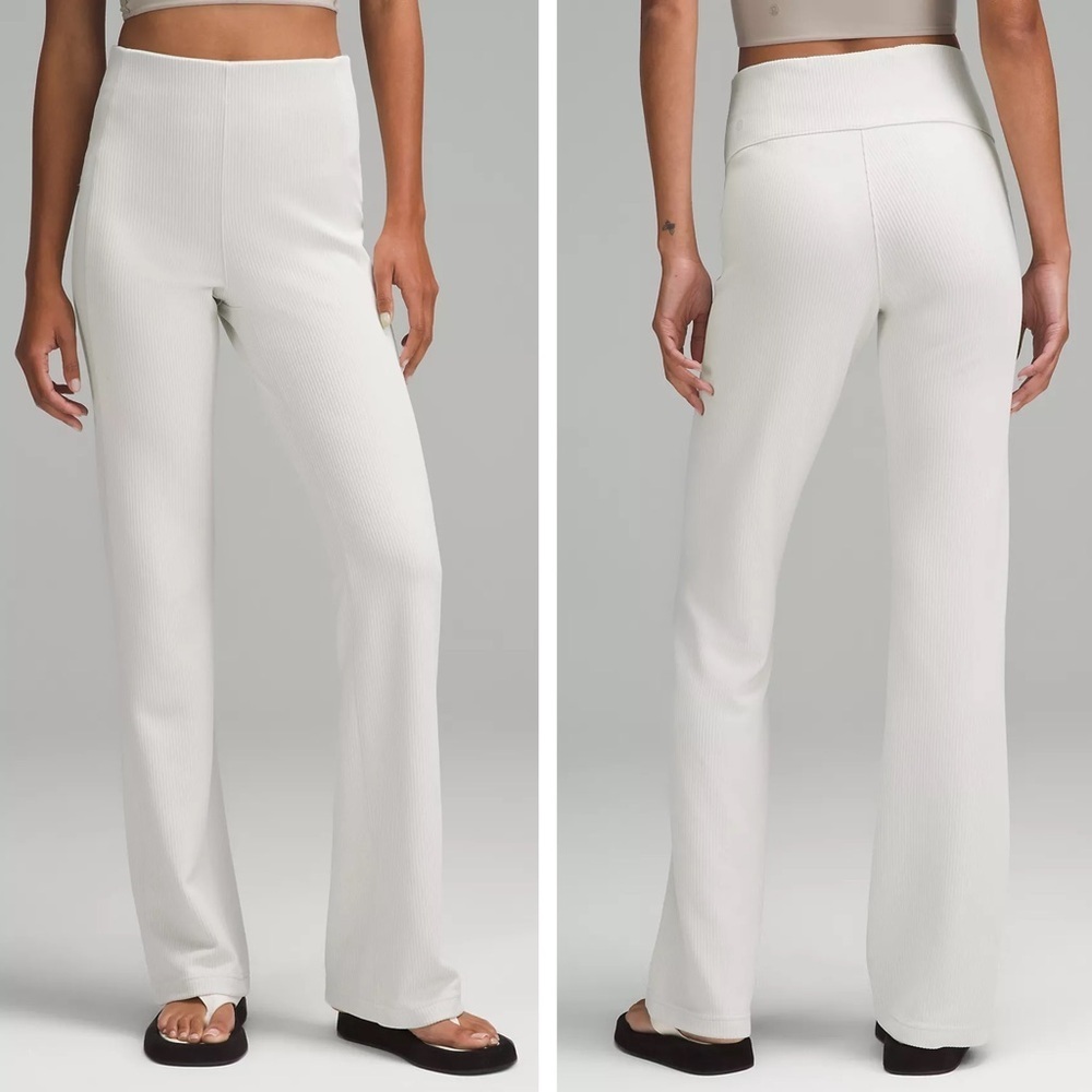 Lululemon - Ribbed Softstreme Flared Pant - Bone - Picture 2 of 13